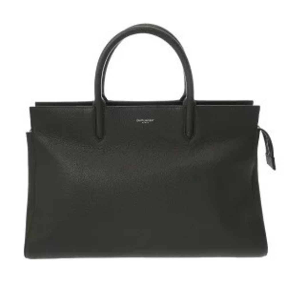Saint Laurent Cavalier Gauche Handbag Gray Grain Leather